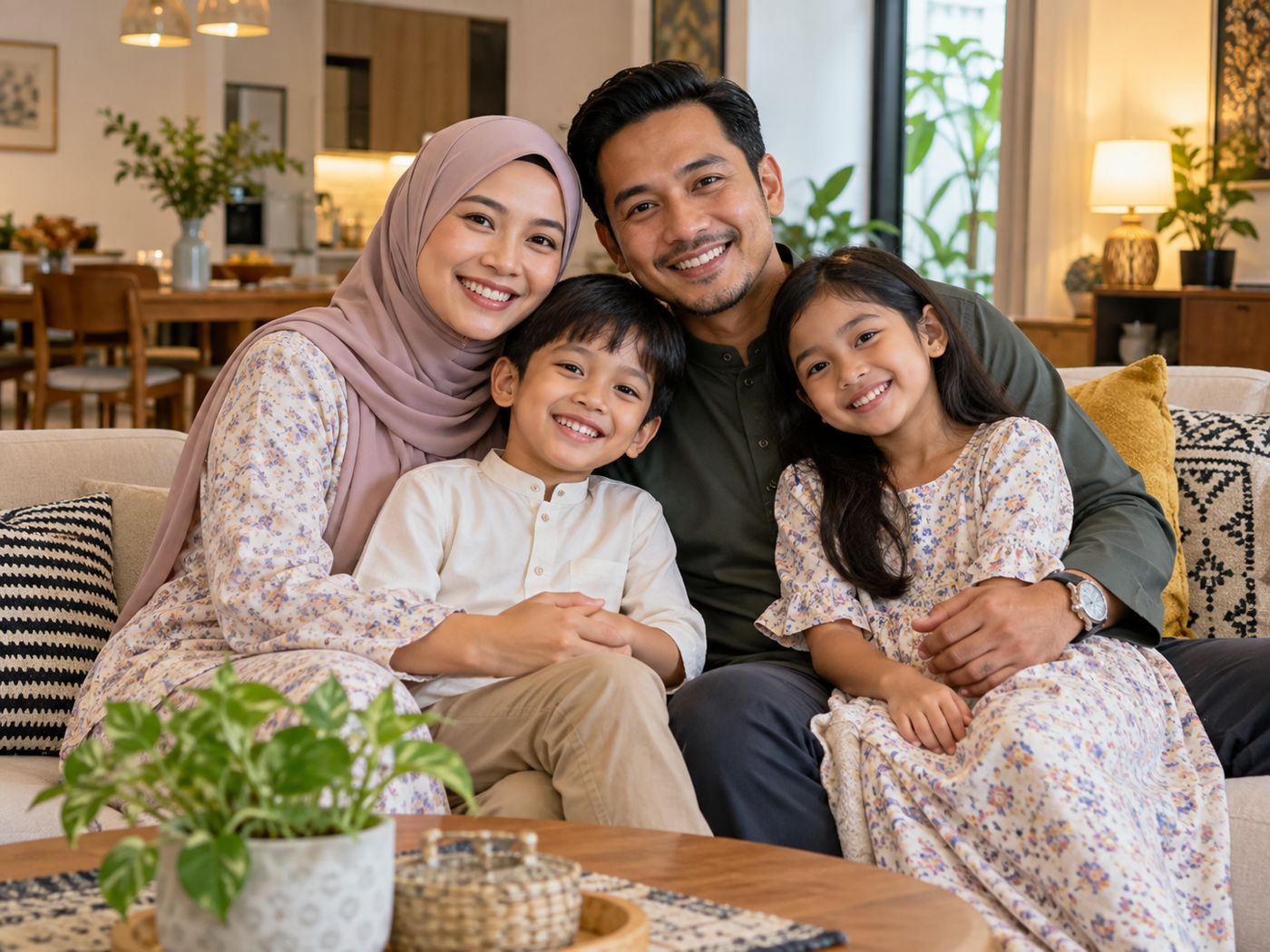 Keluarga bersama di rumah